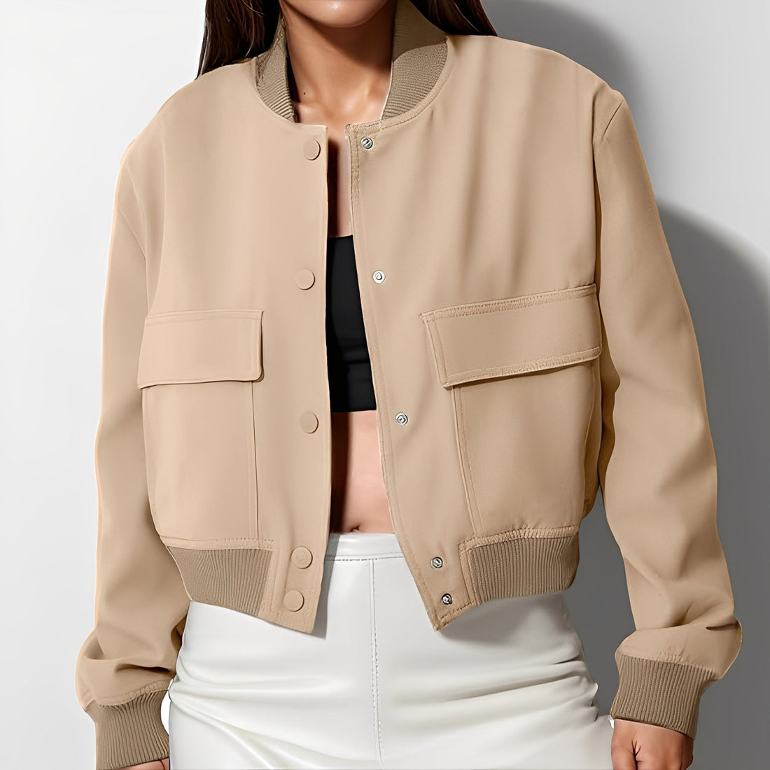 Marva - Chaqueta casual y suelta con grandes bolsillos para mujer