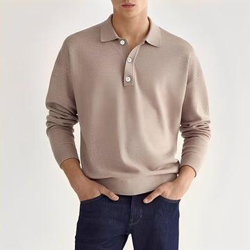 Zavier - Polo Casual de Manga Larga para Hombres