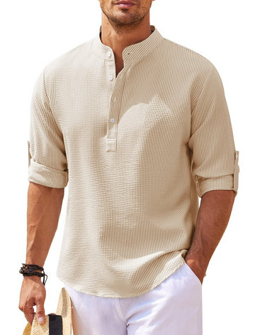 Brock - Camisa de Verano con Estilo y Botones para Hombres