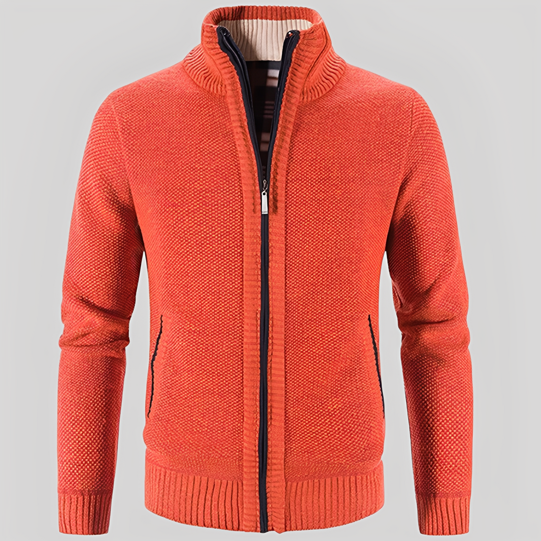 Kelvin - Chaqueta de Punto Básica con Cremallera para Hombres
