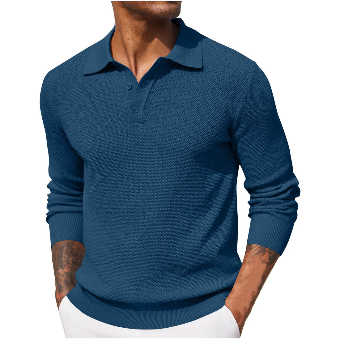 Jerrod - Elegante Polo de Manga Larga para Hombres