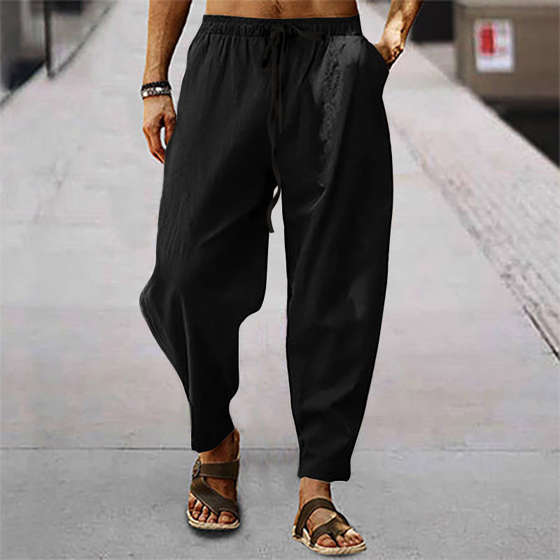 Titus - pantalones de playa para hombre hechos de algodón y lino