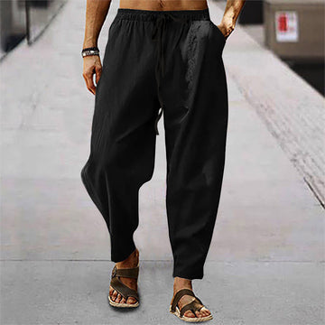 Titus - pantalones de playa para hombre hechos de algodón y lino