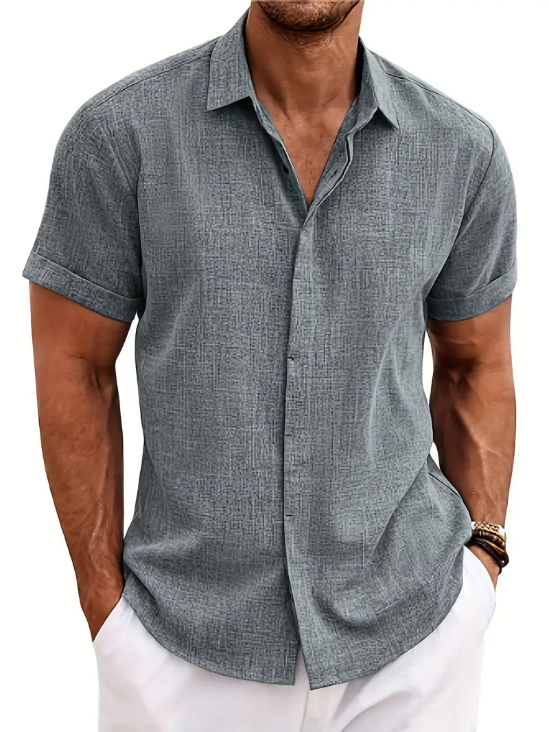 Finn - Camisa de manga corta transpirable y holgada para hombre.