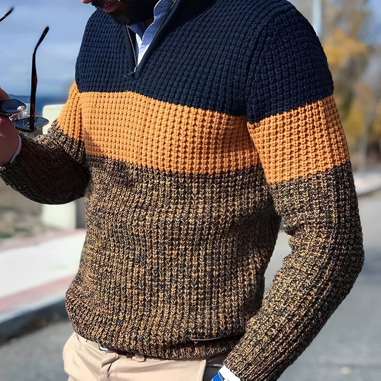 Tommy - Suéter con bloques de color para hombres