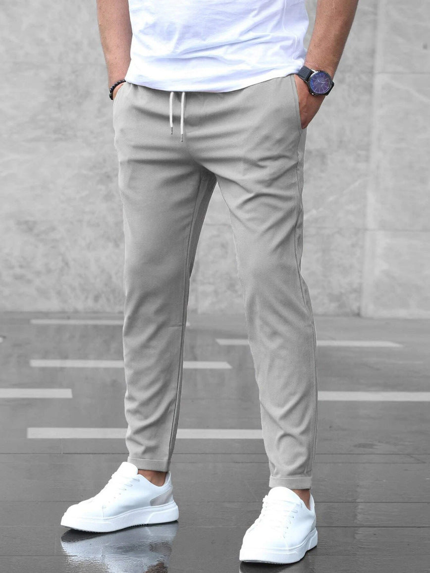 Allan - Pantalones ajustados con elástico y cordón para hombres