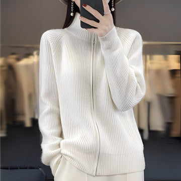 Margaret - Suéter de lana con cierre para mujeres