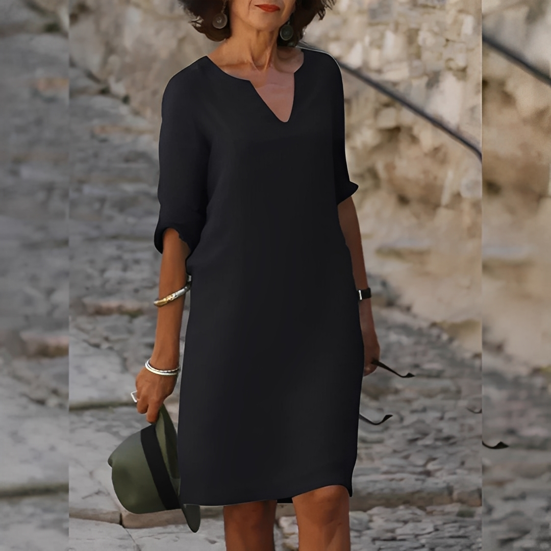 Guilaine - Vestido elegante con escote en V para mujeres