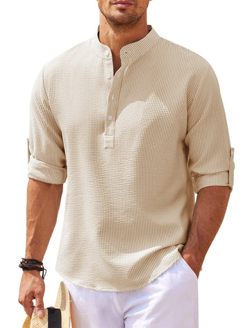 Darwin - Camisa de Hombre de Lino con Manga Larga