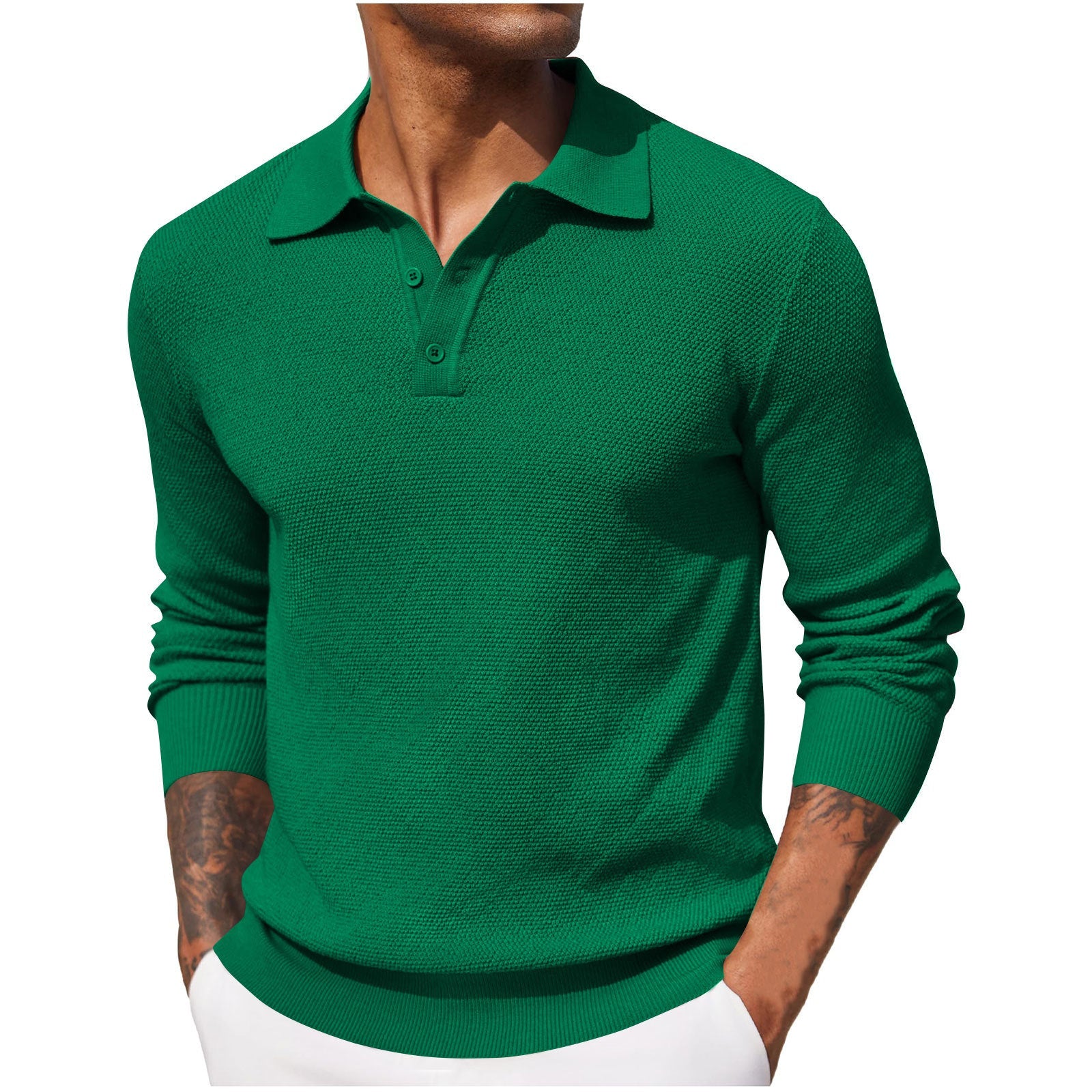 Jerrod - Elegante Polo de Manga Larga para Hombres