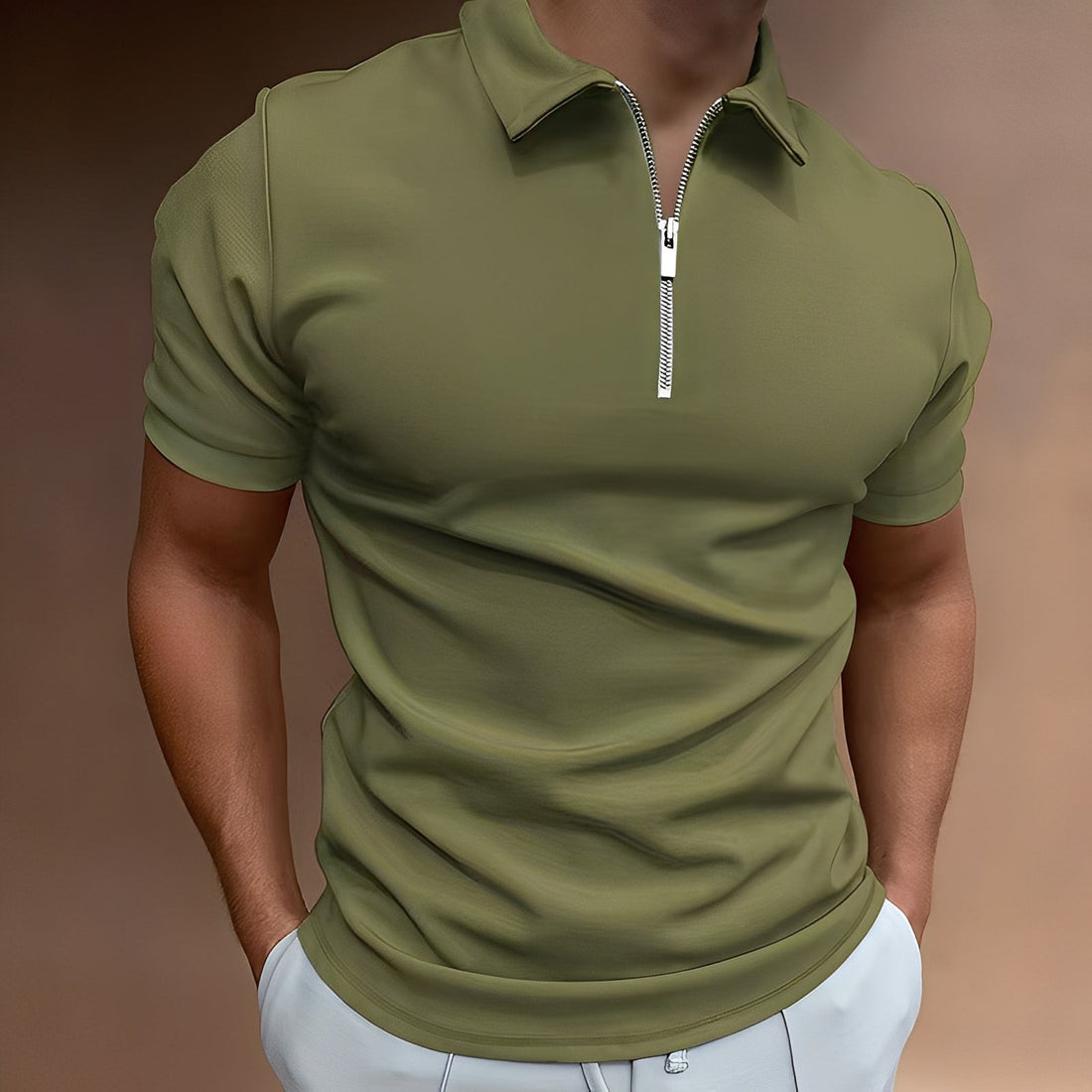 Hubert - Polo Chic con Cremallera para Hombres