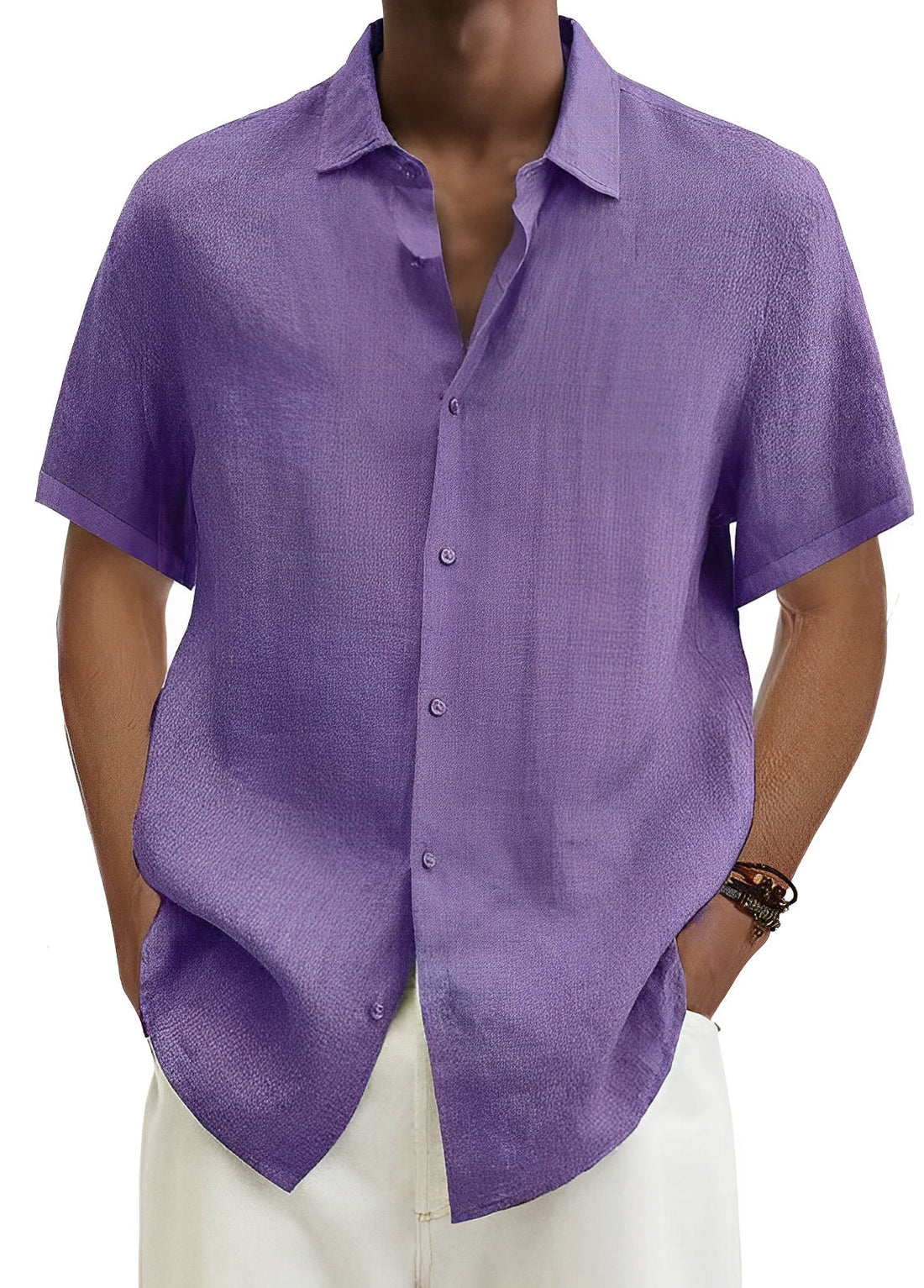 Dixon - Camisa de Hombre con Botones y Manga Corta