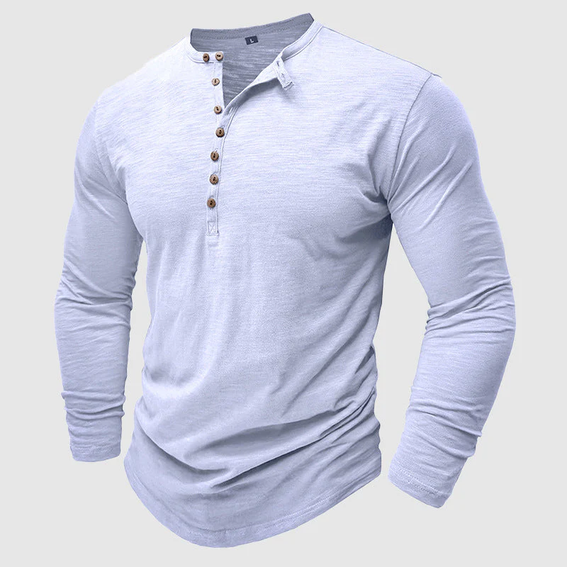 Ansel - Camisa Casual de Algodón con Botones para Hombres