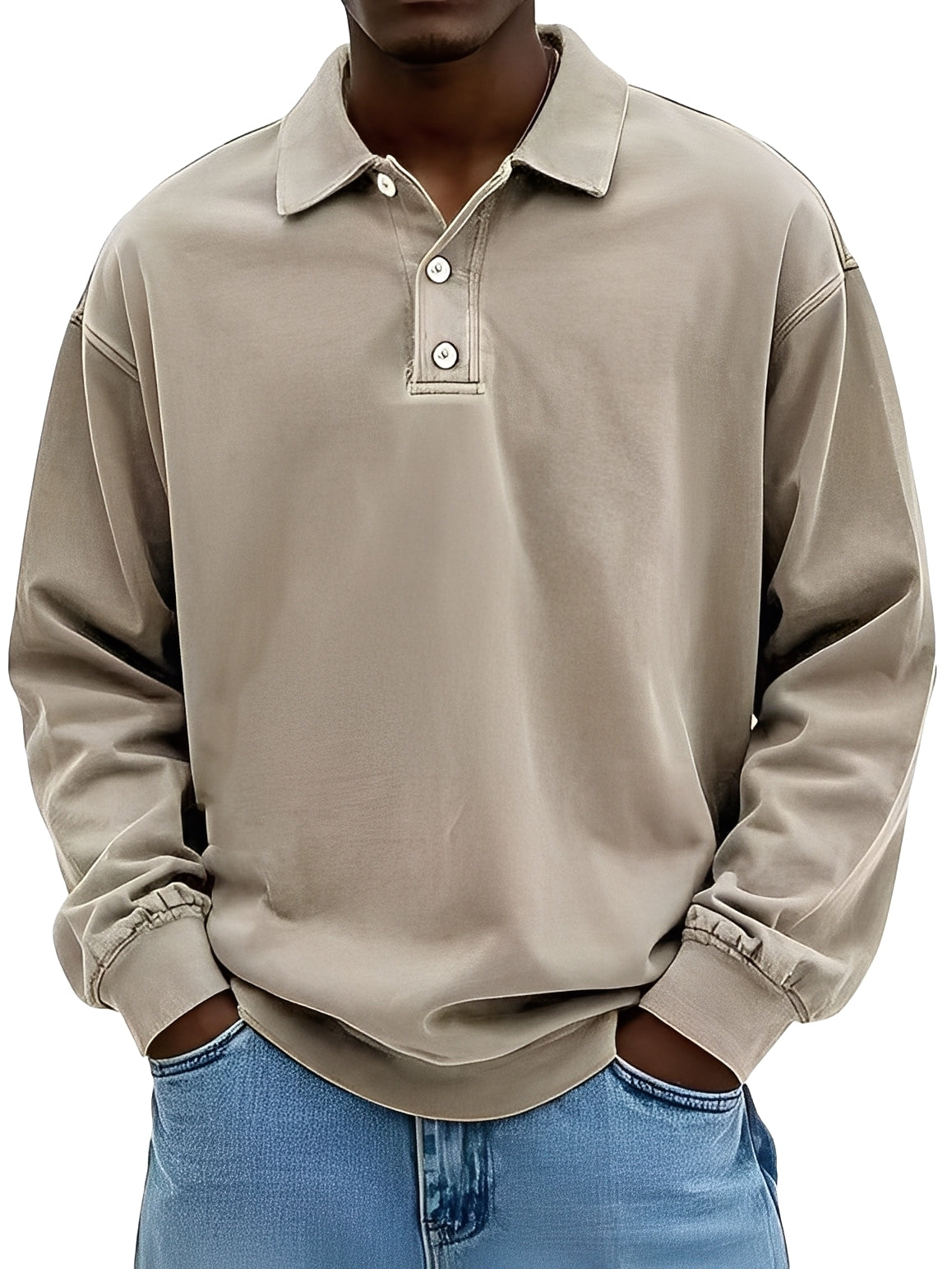 Clayton - Polo Clásico de Hombre de Manga Larga