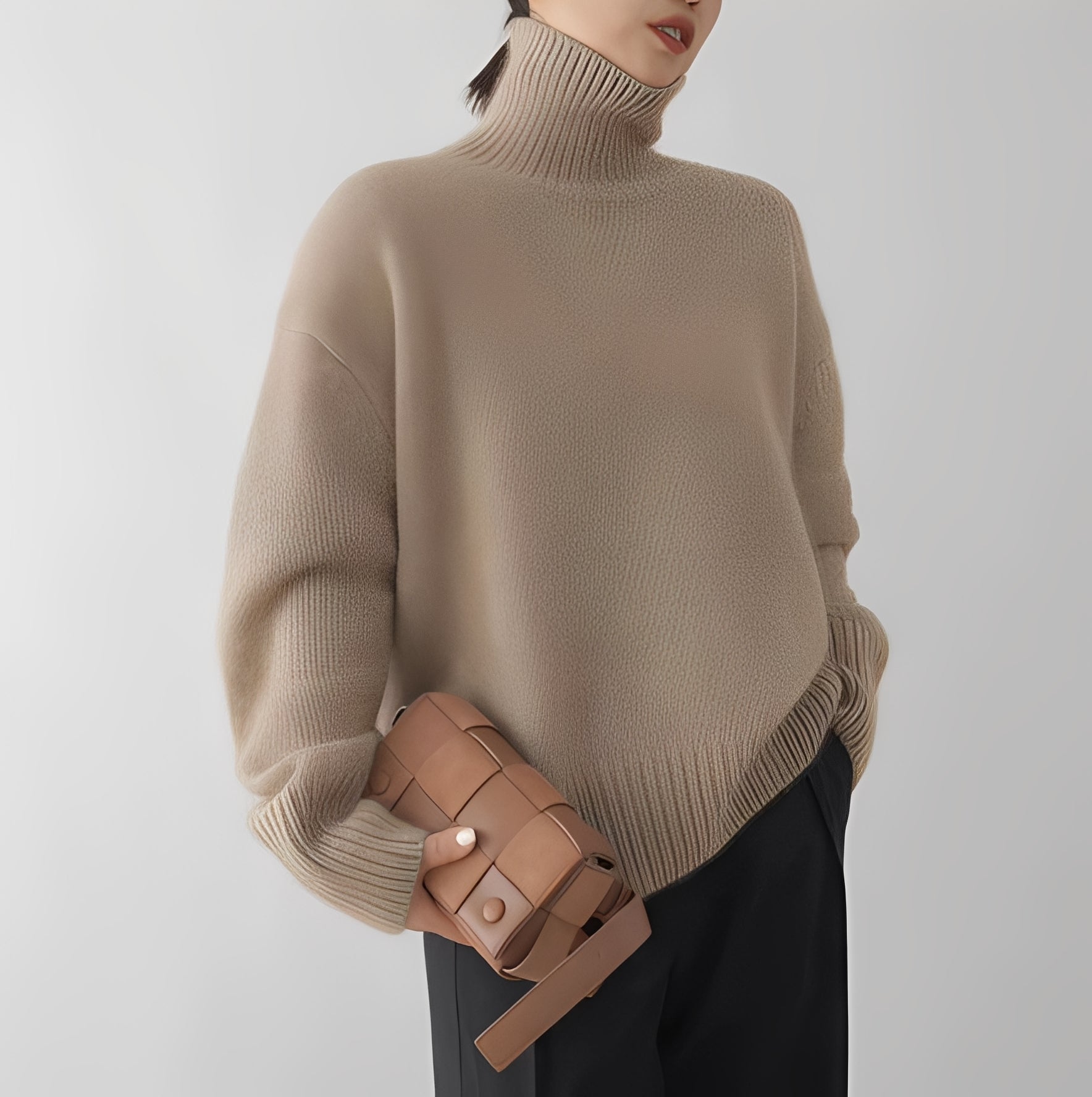 Clémentine - Elegante suéter de cuello alto para mujer