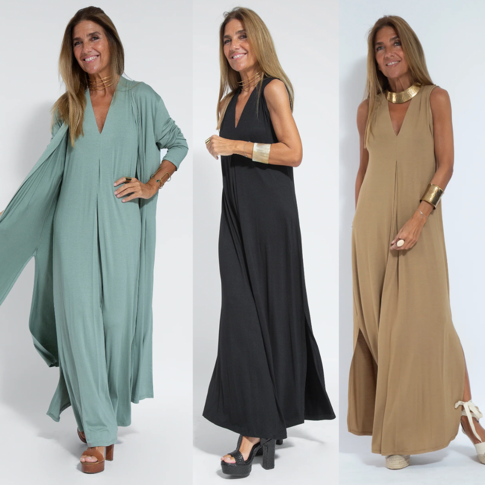 Charlot - Vestido y chaleco de mujer, elegante y cómodo.