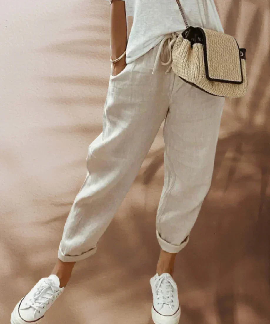 Emily - Un pantalón de lino casual y elegante.