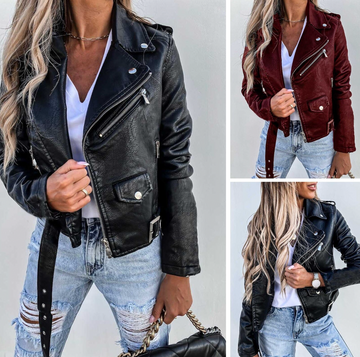 Ella - Chaqueta de cuero elegante y atemporal para mujer.