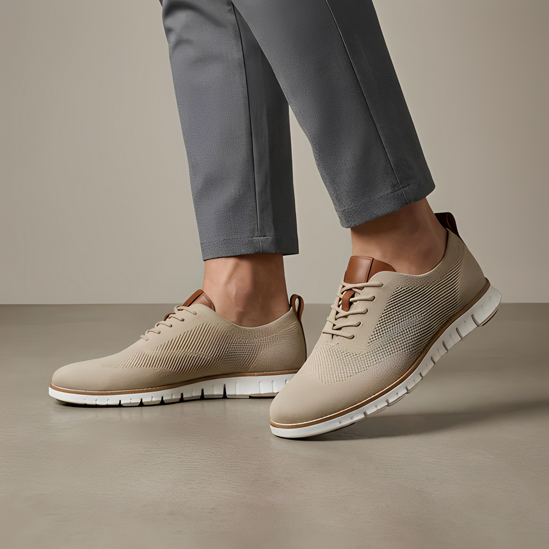 Nelson - Zapatos casuales con cordones de punto para hombre
