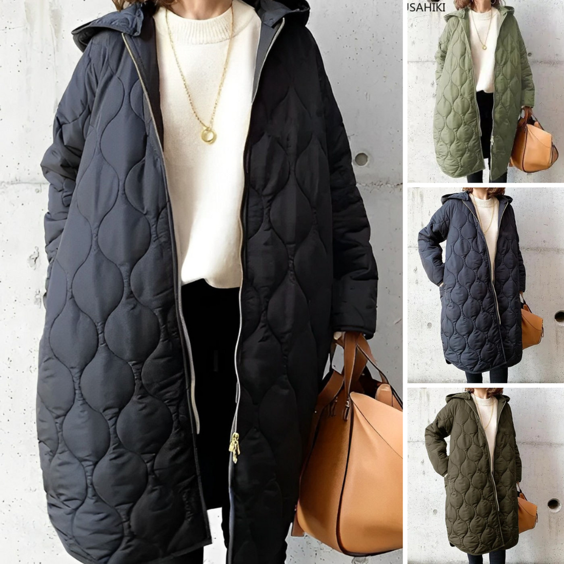 Priscilla - Nueva parka casual con capucha y diseño Argyle