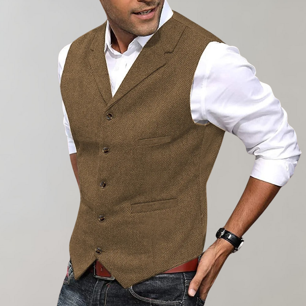 Benedicto - Chaleco Elegante de Tela para Hombre | Moda
