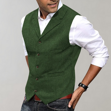 Benedicto - Chaleco Elegante de Tela para Hombre | Moda