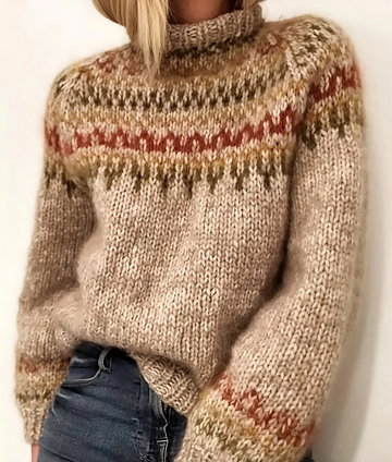 Oona - Suéter islandés acogedor con cuello alto