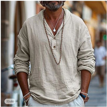 Rolando - Camisa Ligera de Lino Casual para Hombres