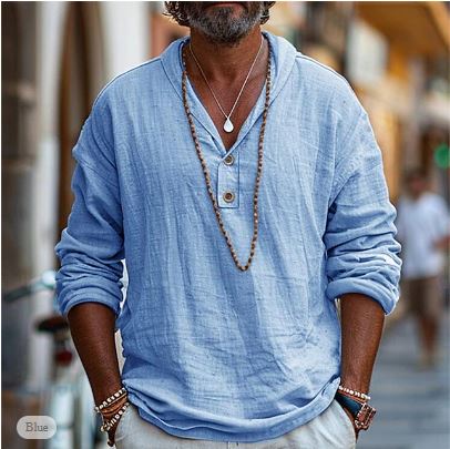 Rolando - Camisa Ligera de Lino Casual para Hombres