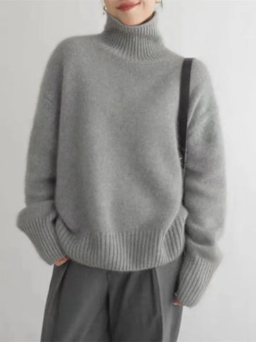 Melody - Lujoso Suéter de Cashmere Cuello Alto Mujer