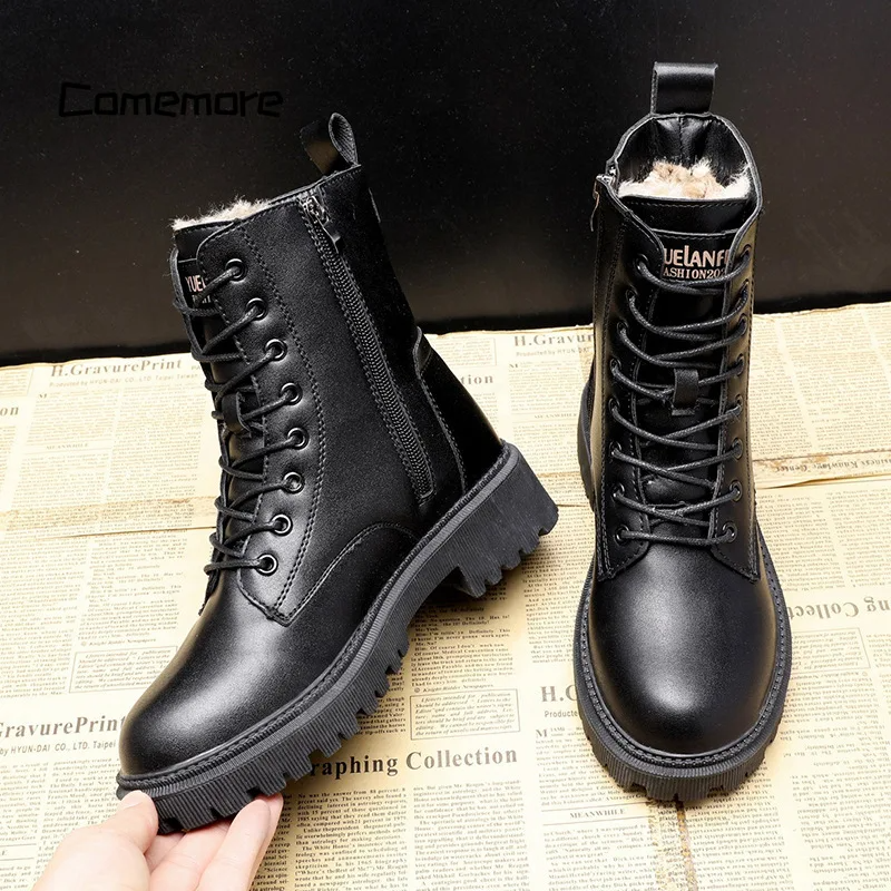 Luella - Botas de invierno negras de cuero