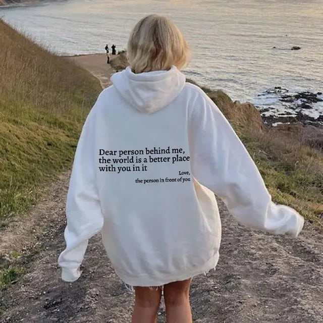 Dear Person - Sudadera con capucha de algodón con un mensaje distintivo