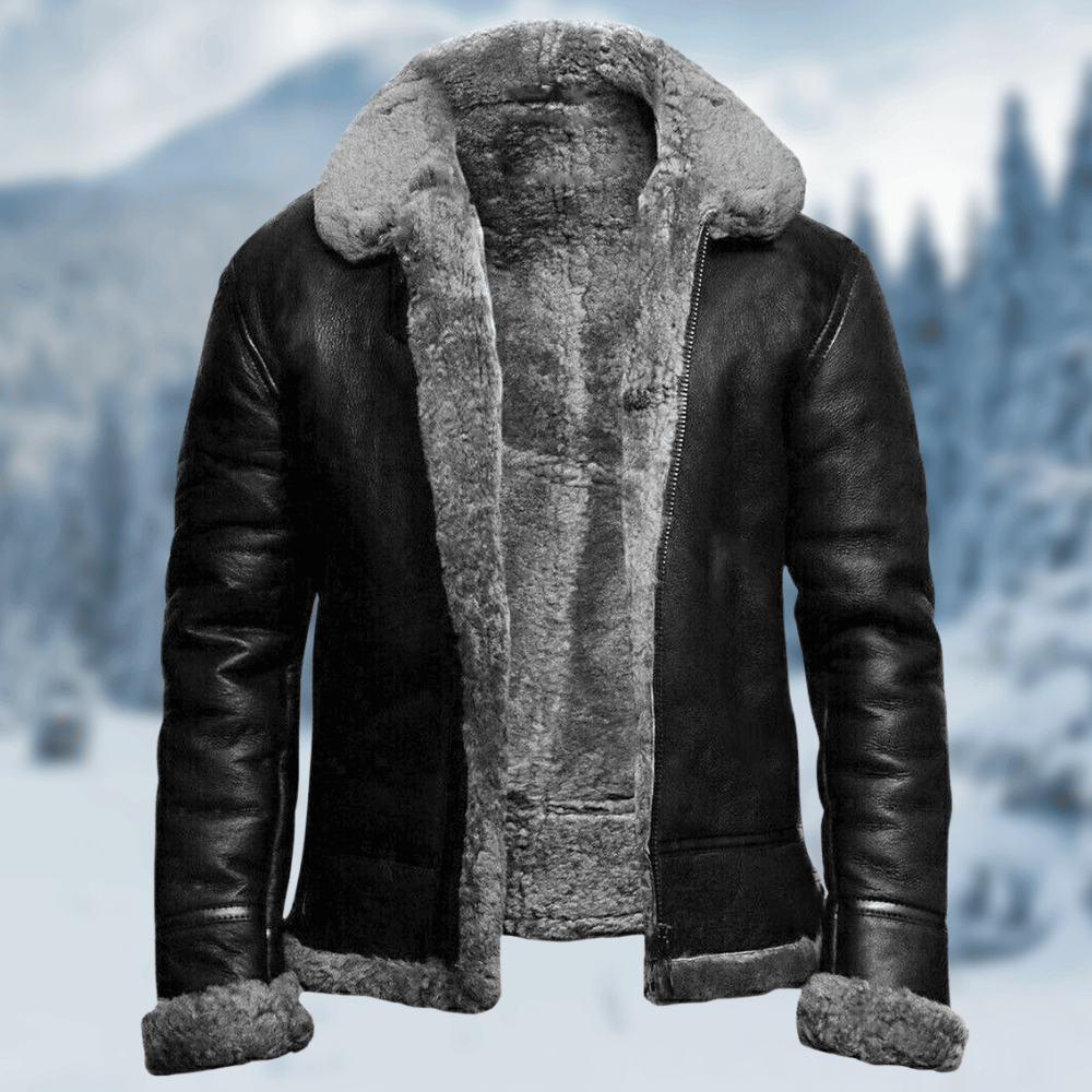 Leandro - Chaqueta de Cuero Robusta para Hombre