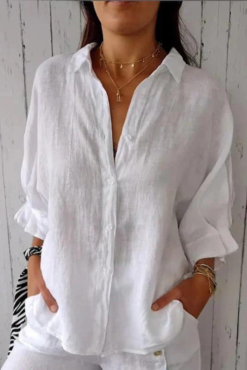 Marion - Camisa abotonada elegante y atemporal para mujer