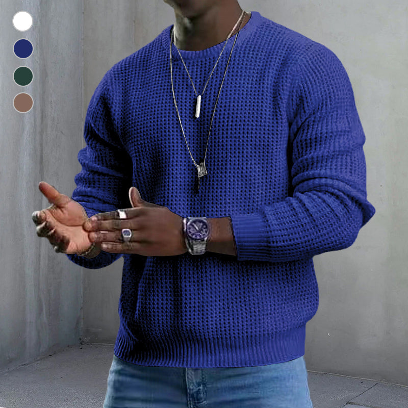 Anthony - Suéter de cuello redondo para hombre, comodidad clásica y calidez