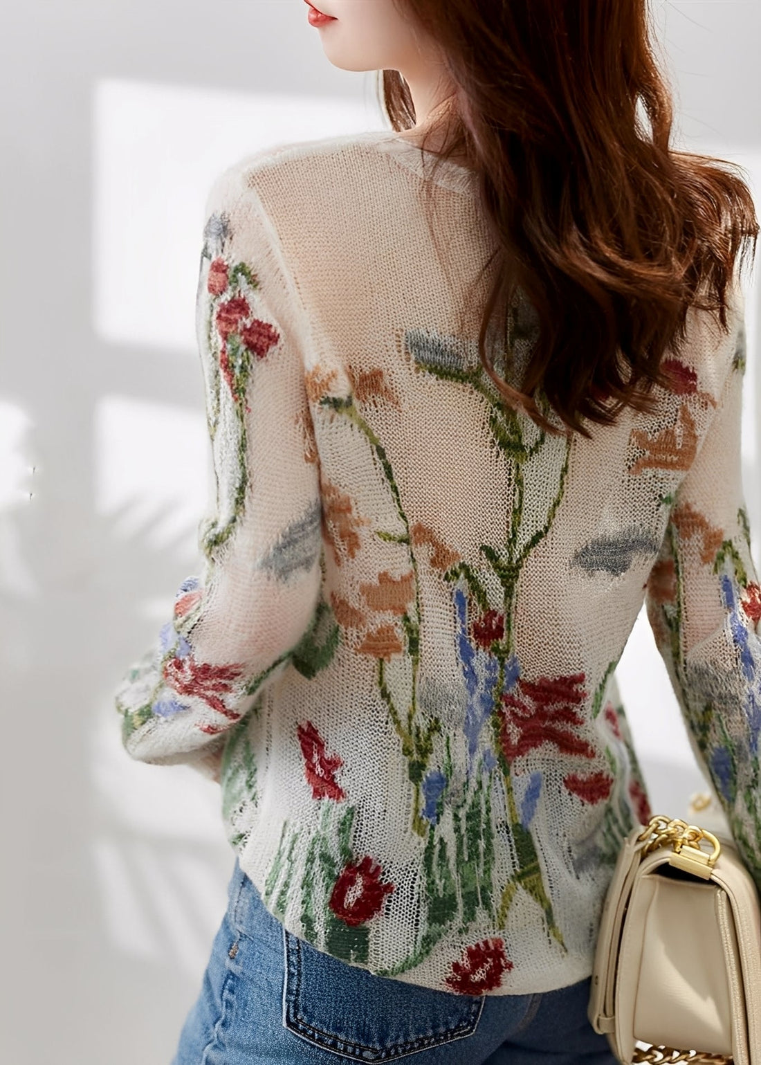 Gisselle - Elegante suéter de punto con diseño floral para mujer