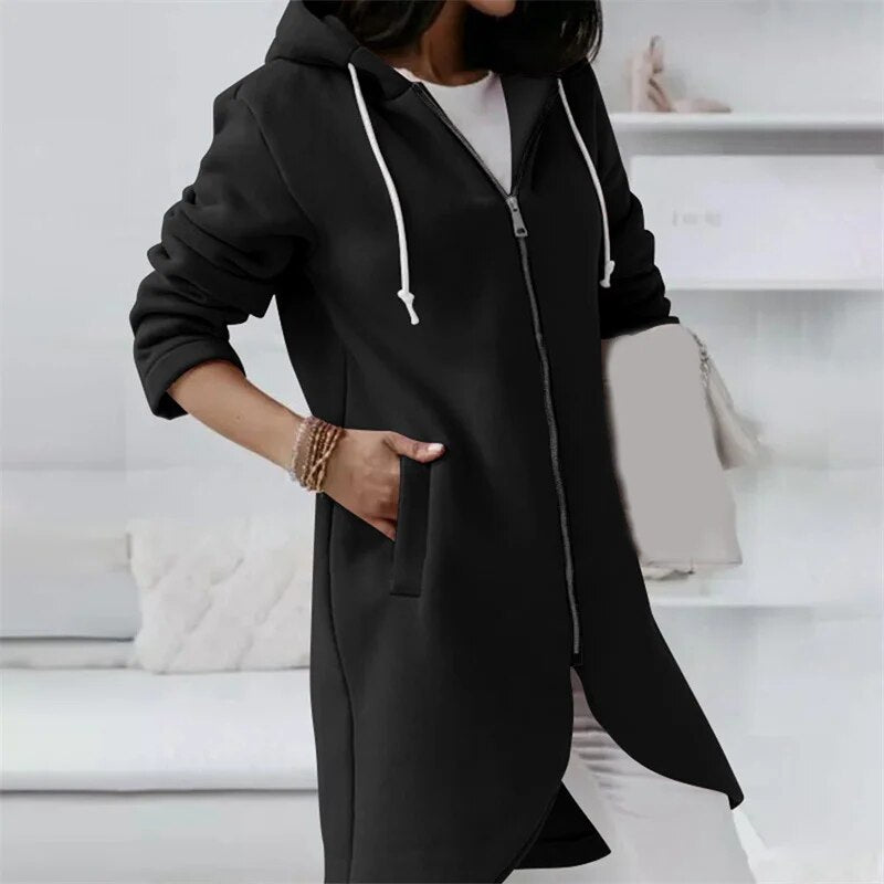 Elena - Chaqueta de longitud media con capucha