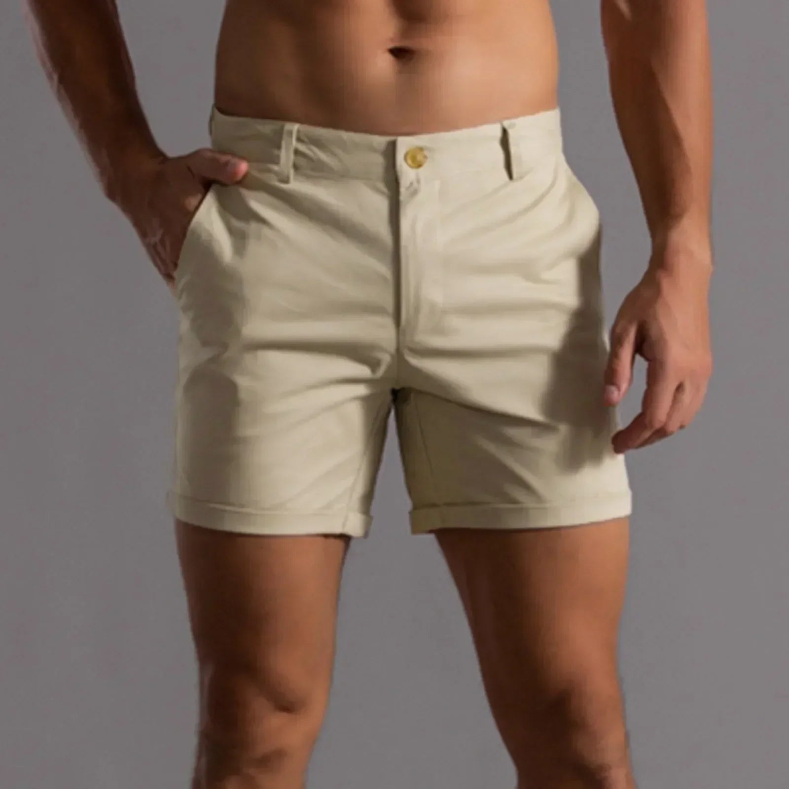 Andrie - Pantalones Cortos Chino Hombre Verano Elegante