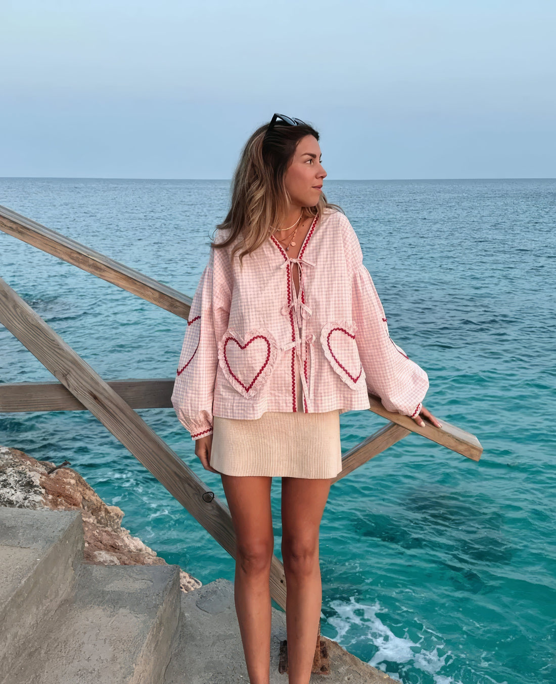 Claudia – Blusa Gingham con Nudo