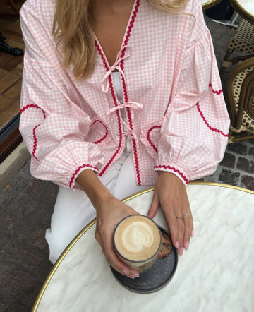 Claudia – Blusa Gingham con Nudo