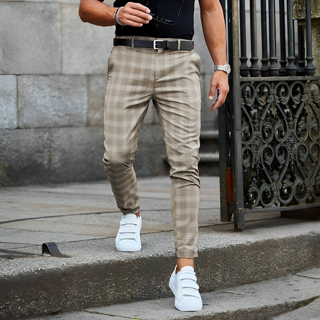 Jefferson - Pantalones cortos con cuadros para hombres