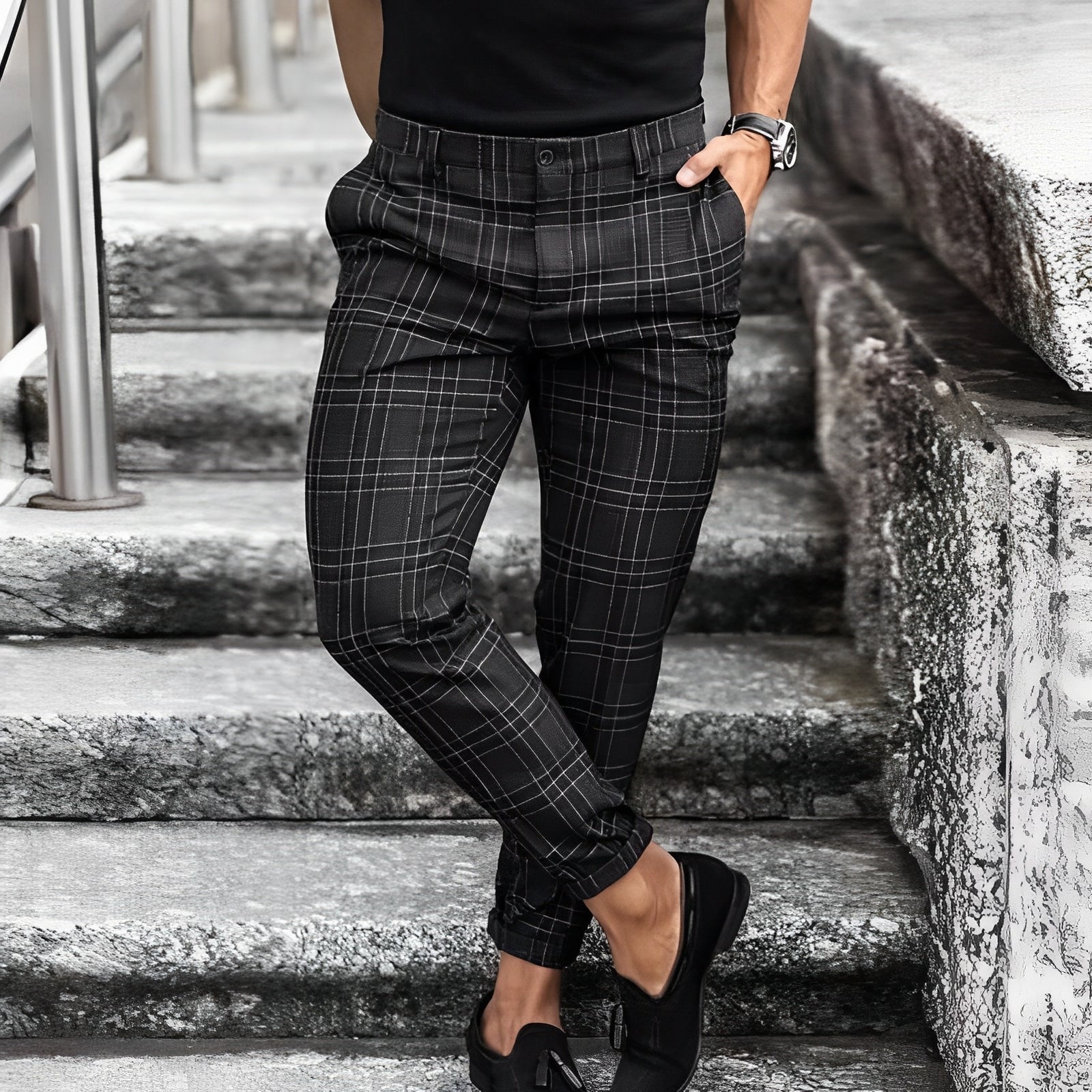 Jefferson - Pantalones cortos con cuadros para hombres
