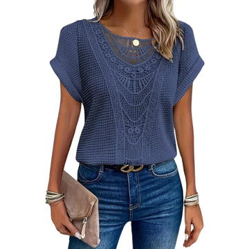 Cici - Top de encaje de mujer Casual Chic Cómodo