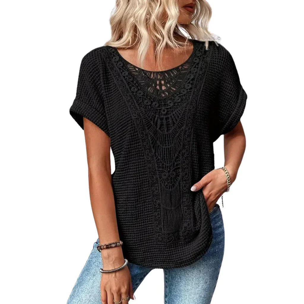 Cici - Top de encaje de mujer Casual Chic Cómodo