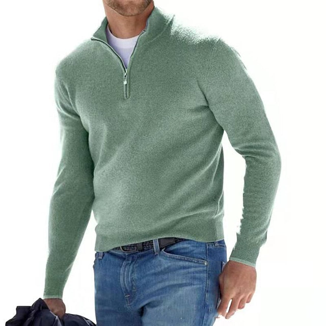 Placido - Hombres V-Cuello Cremallera Suéter