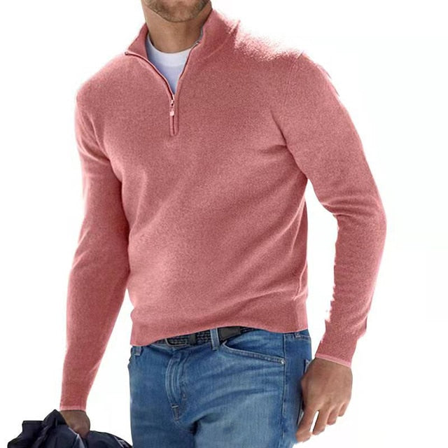 Placido - Hombres V-Cuello Cremallera Suéter