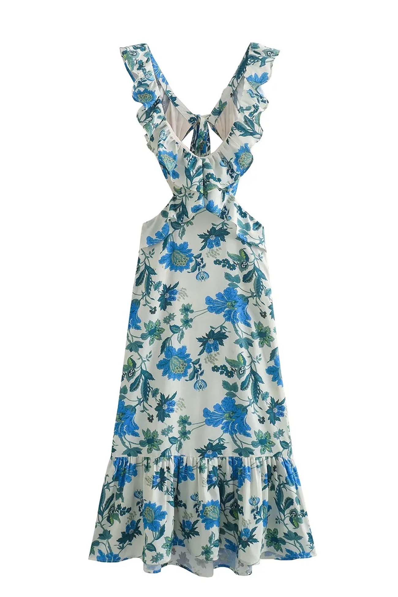 Alma hansen | Elegant Summer Maxi Dress - Sleeveless with Ruffle Straps - Image 8