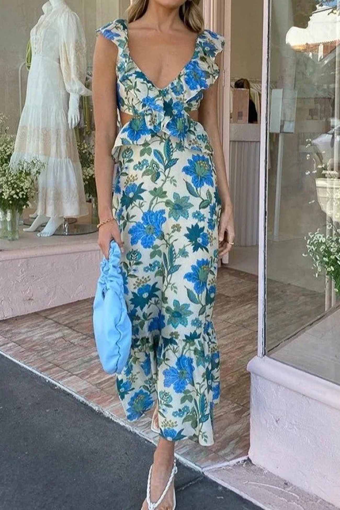 Alma hansen | Elegant Summer Maxi Dress - Sleeveless with Ruffle Straps - Image 6