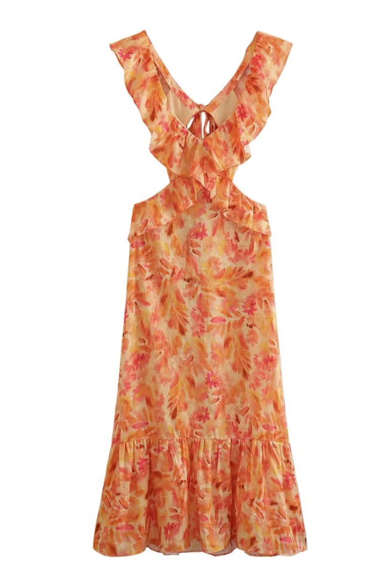 Alma hansen | Elegant Summer Maxi Dress - Sleeveless with Ruffle Straps - Image 4