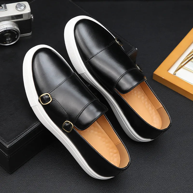 Jerald - Elegantes mocasines para hombre con apariencia de cuero
